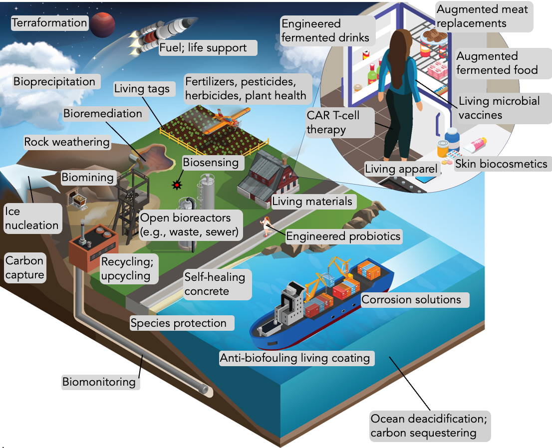 Applications of engineered biology in the wild — environments, agriculture, health, sensing, and climate